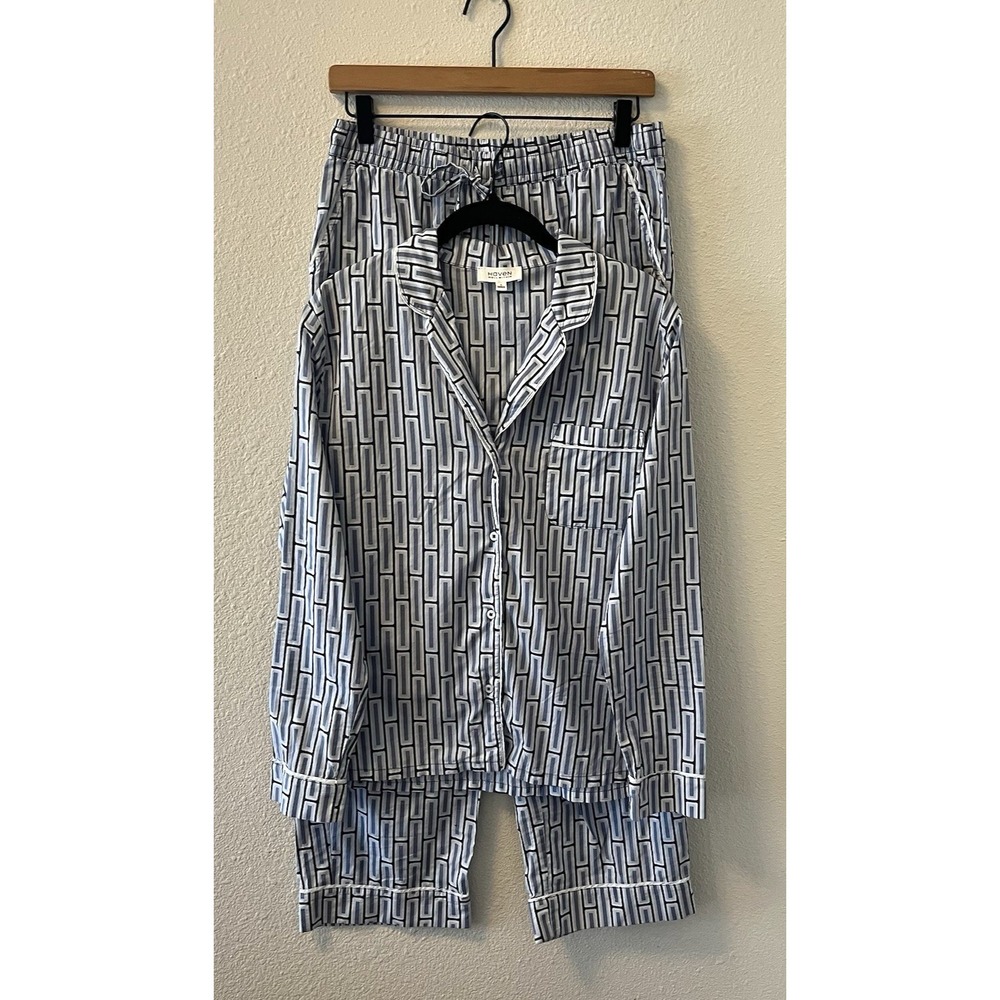 Haven Well Within Pajama Set Small Geometric Long Sleeve Drawstring Pockets